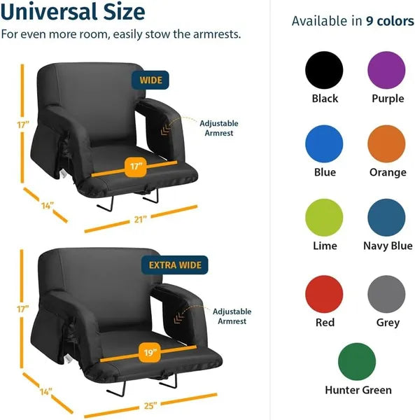 Alpcour Premium Reclining Stadium Seat For Bleachers With Back Support