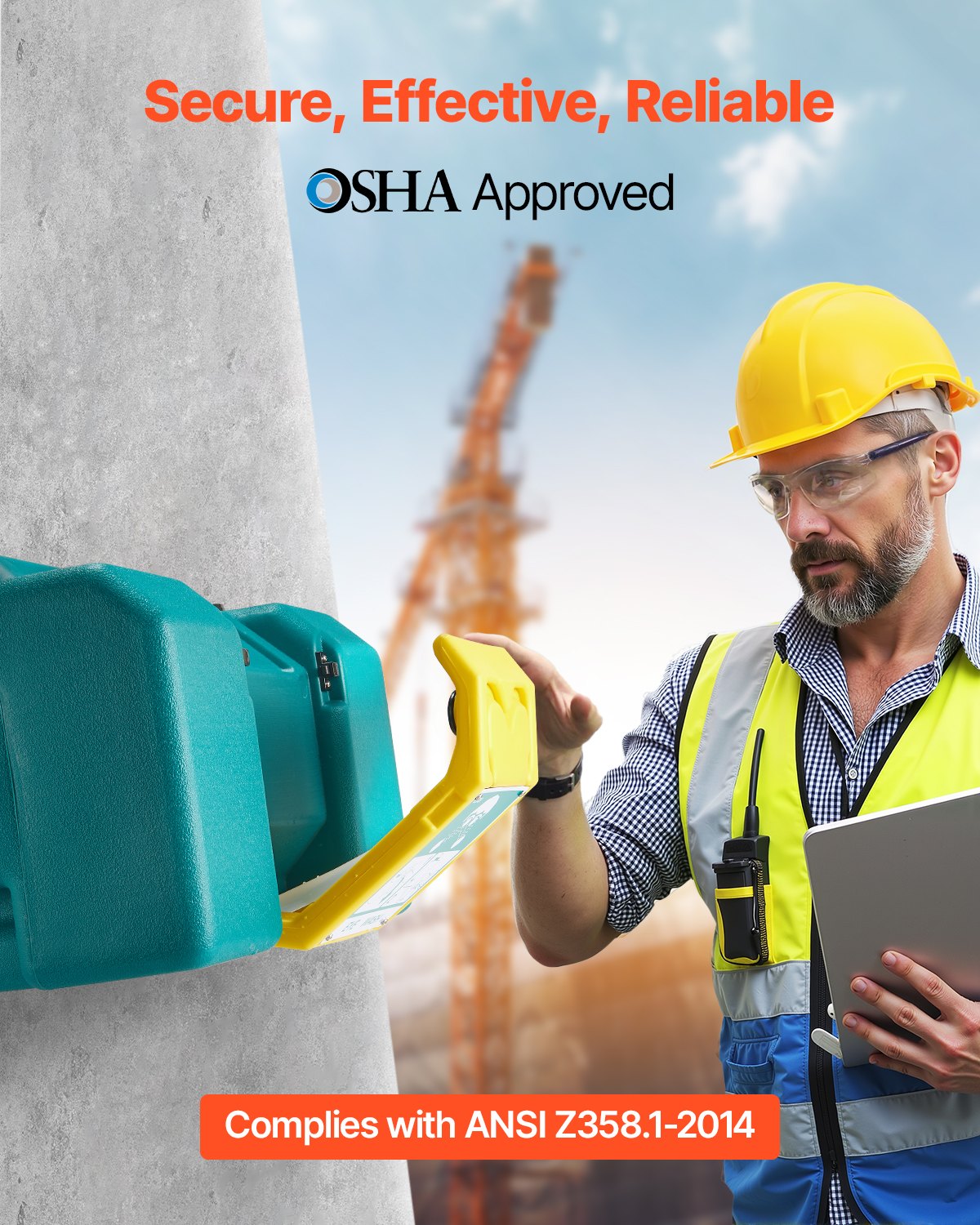 Portable Eye Wash Station 8-Gal OSHA-Approved Emergency Eyewash Station Green