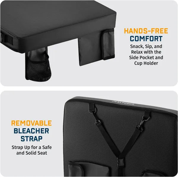 Alpcour Portable Extra Thick Stadium Seat Cushion - 21x 15 Inch Bleacher Cushion With Side Pocket