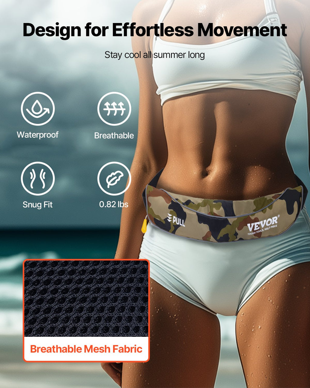 Manual Inflatable Belt Pack For Adults PFD Green CO2 Cylinder Not Included