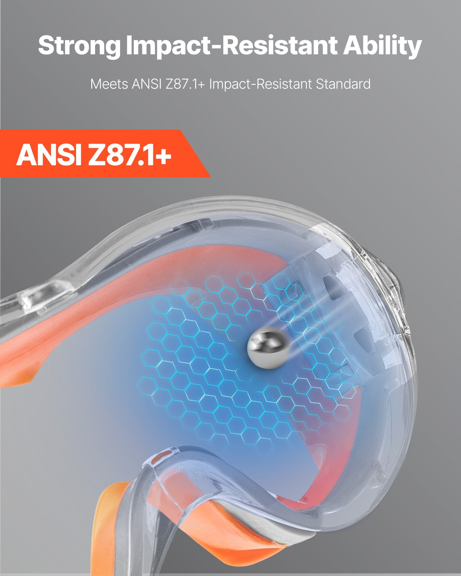 Safety Glasses Anti-Fog Adjustable Goggles ANSI Z87.1+ Over Eyeglasses