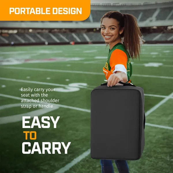 Alpcour Portable Extra Thick Stadium Seat Cushion - 21x 15 Inch Bleacher Cushion With Side Pocket