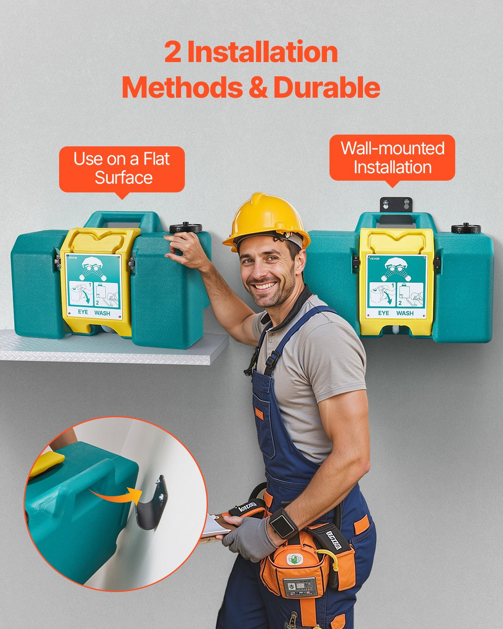 Portable Eye Wash Station 8-Gal OSHA-Approved Emergency Eyewash Station Green