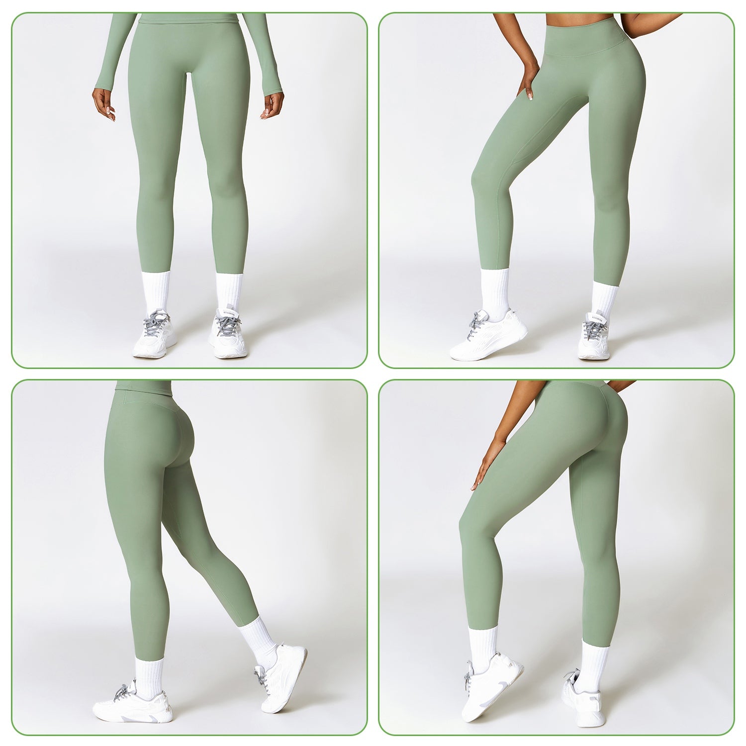 4 Sizes-5 Colors Option -- 1Pc Women's High Waist Workout Leggings Tummy Control Compression Yoga Tight Pants Gym Pants Athletic Running Leggings With 25In Inseam No Front Seam