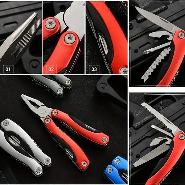 Professional Stainless Steel Pliers Tool Set: Multi-function Knife, Nylon Sheath, Etc. - The Perfect Gift For Camping, Survival, Hiking, Etc.!