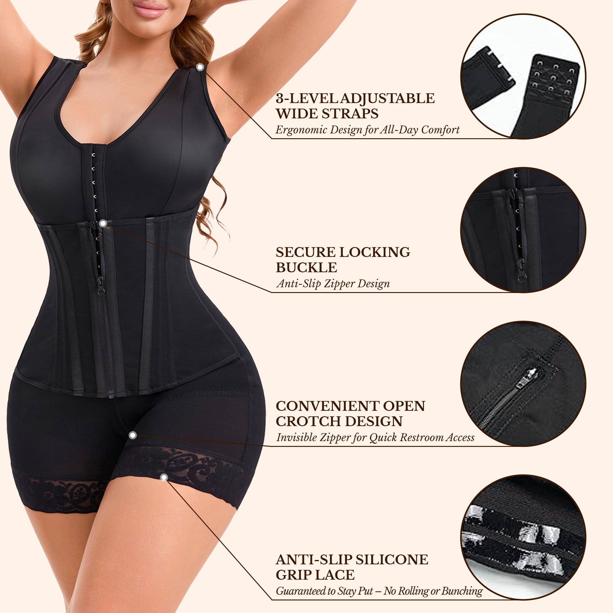 Fajas Colombianas Moldeadoras Overbust Shapewear For Women Tummy Control Full Body Shaper & Butt Lifter Post Surgery Compression Garment