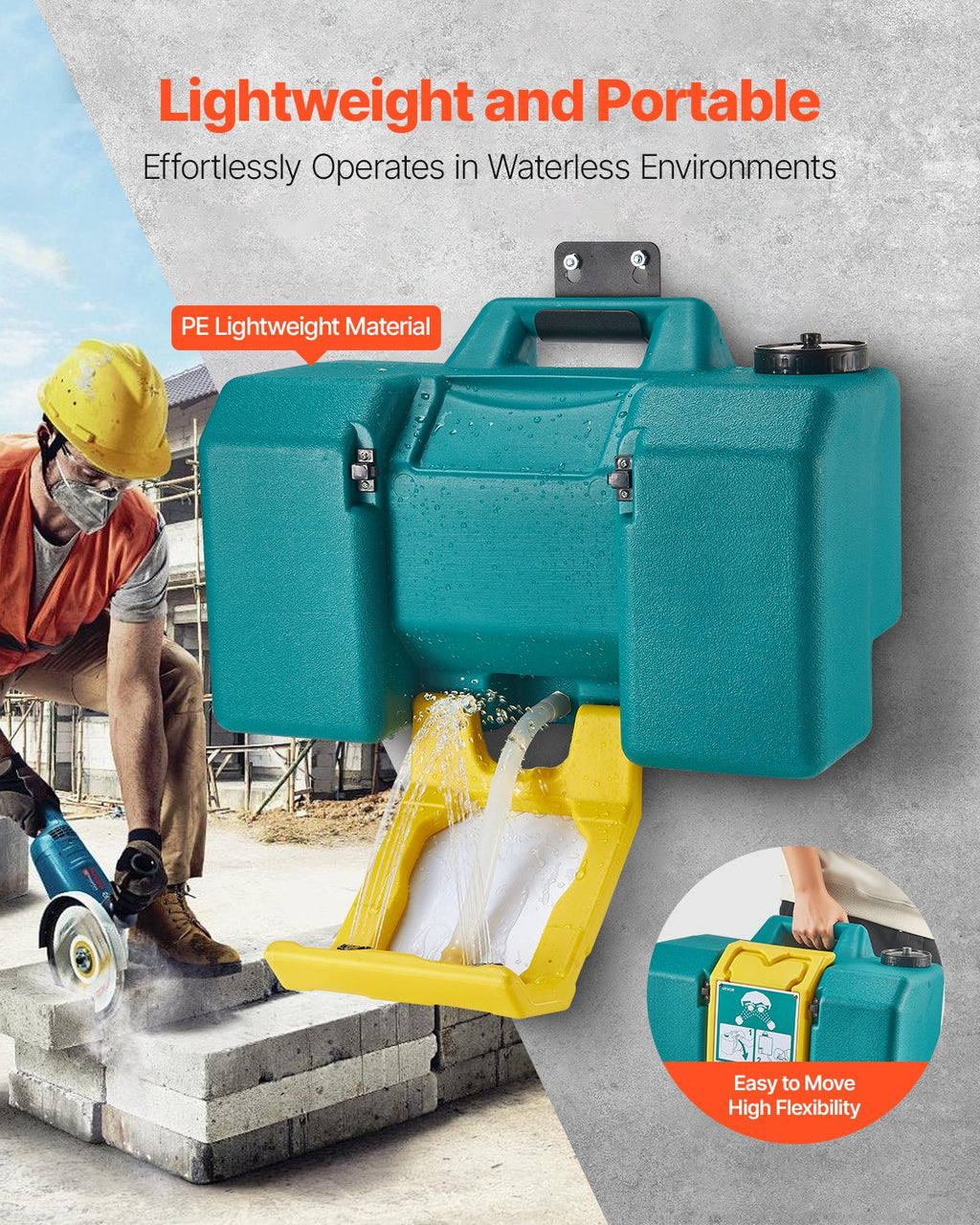 Portable Eye Wash Station 8-Gal OSHA-Approved Emergency Eyewash Station Green