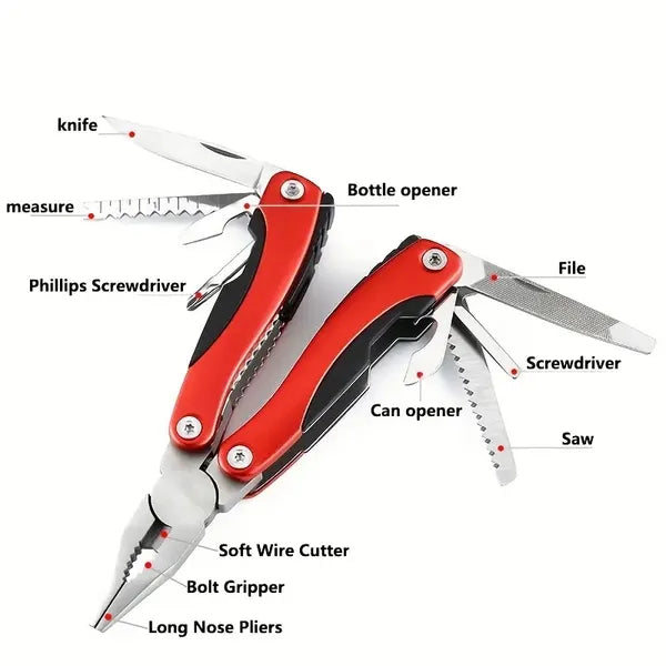 Professional Stainless Steel Pliers Tool Set: Multi-function Knife, Nylon Sheath, Etc. - The Perfect Gift For Camping, Survival, Hiking, Etc.!