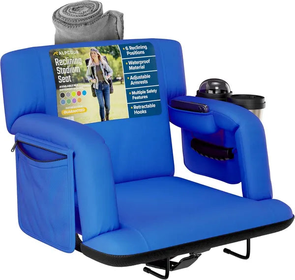 Alpcour Premium Reclining Stadium Seat For Bleachers With Back Support