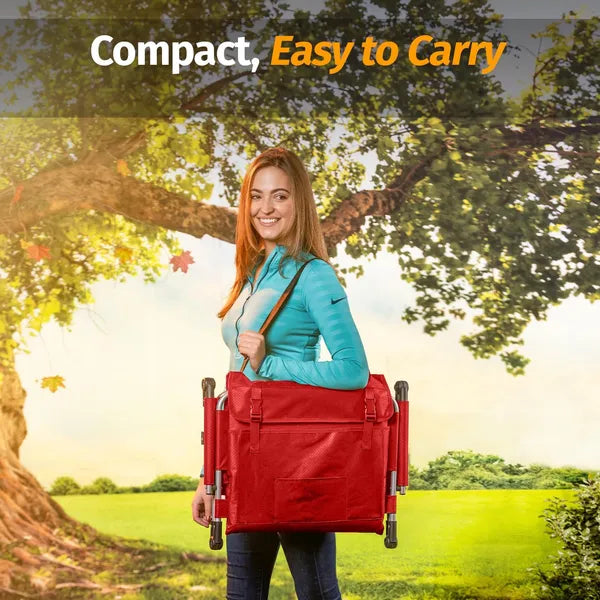 Alpcour Stadium Seat - Foldable, Padded Bleacher Chair With Backrest, Armrest, Pockets, & Cup Holder